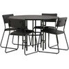 Venture Design Valgomojo stalo ir kėdžių komplektas Kopenhagos valgomojo stalas ir Kenth kėdė juoda MDF ir metalas