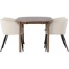 Venture Design Valgomojo stalo ir kėdžių komplektas Andy valgomojo stalas ir Berit kėdė 180x75 cm juoda smėlio spalvos MDF aksomas