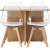 Venture Design Valgomojo stalo ir kėdžių komplektas Leo valgomojo stalas ir Edvin valgomojo kėdė 100x100x75 cm ąžuolas balta MDF PET