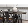 Venture Design Valgomojo stalo ir kėdžių komplektas Stone Oval ir Tempe 220x100 cm juoda ruda MDF metalas