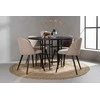 Venture Design Valgomojo stalo ir kėdžių komplektas Kopenhaga Juoda Smėlio MDF Metalas Audinys