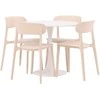 Venture Design Valgomojo stalo ir kėdžių komplektas Hamden 80x75 cm baltas medienos ir plastiko kompozitas