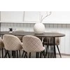 Venture Design Valgomojo stalo ir kėdžių komplektas Stone 220x100 cm juodos spalvos audinys