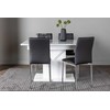 Venture Design Valgomojo stalo ir kėdžių komplektas Pluto 120x160x90 cm baltas ir juodas MDF ir stiklas