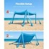 Vevor Paplūdimio palapinė-stogelis nuo saulės, 3 x 3 m (UPF50+)