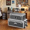 Vevor Sandėliavimo dėžės rinkinys 76.3x39.2x31.2 cm Pilka metalas ir medis