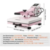 VEVOR 15x15 cm rožinis termo presas