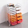 Vevor Vežimėlis su 15 stalčių 63x38.5x96.5 cm gradientinė raudona