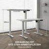 Vinsetto elektrinis reguliuojamo aukščio stalas 120 x 60 cm kompiuterio stalas su 3 atminties nustatymais, ergonomiškas stovimas-sėdimas stalas su apsauga nuo susidūrimo, 2 kabliukai, baltas