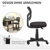 Vinsetto biuro kėdė, ergonomiška darbo kėdė, reguliuojamo aukščio besisukanti kėdė, taupanti vietą, juoda