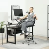 Vinsetto biuro kėdė, ergonomiška darbo kėdė su reguliuojamu kojų atrama, reguliuojamo aukščio kompiuterio kėdė su tinkliniu apmušalu, biuro kėdė, pasukama kėdė, juoda