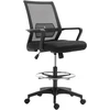 Vinsetto ergonominė biuro kėdė su reguliuojamu pėdų žiedu, juosmens atrama, reguliuojamo aukščio tinkline kėde, supimosi funkcija, kompiuterio kėdė, juoda