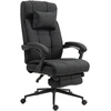Vinsetto ergonominė biuro kėdė su atlošimo funkcija, galvos atrama, porankiais, reguliuojamu aukščiu ir kojų atrama, juoda