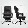 Vinsetto ergonominė biuro kėdė su atlošimo funkcija, galvos atrama, porankiais, reguliuojamu aukščiu ir kojų atrama, juoda
