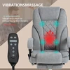 Vinsetto biuro kėdė su vibraciniu masažu, ergonomiška darbo kėdė su atlošimo funkcija, šildymu, reguliuojamo aukščio pasukama kėdė su kojų atrama, nuotolinio valdymo pultu, šonine kišene, pilka