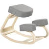Vinsetto kelių kėdė, ergonomiška kėdė, minkšta kėdė sveikai laikysenai, beržo mediena, keliamoji galia 120 kg, pilka
