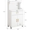 Sobuy Virtuvės lentyna mikrobangų krosnelei Virtuvės spintelė su ratukais Sideboard FSB12-W