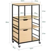 Virtuvės vežimėlis, SoBuy FKW111-N, 89x53x37 cm, natūrali mediena ir juoda
