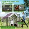 PawHut vištidė su voljeru 1,7x1,8x1,8 m, lauko aptvaras su užraktu, eglės mediena, vištidė su vandeniui atspariu, nuo UV spindulių apsaugančiu stogu, lauko paukštidė vištoms, 6-8 vištoms, antims, triušiams, pilka