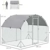 PawHut plieno vištidės voljeras, 280 x 190 x 197 cm vištidės narvas su UV spinduliams atspariu stogu, durelėmis, vištidė 4–6 vištoms, smulkiems gyvūnams, sidabrinė