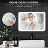 HOMCOM vonios veidrodis su apšvietimu 50x70 cm LED veidrodis sieninis veidrodis su „Bluetooth“ muzikos funkcija jutiklinis jungiklis atminties funkcija šviesos veidrodis neblunkantis su 3 šviesos spalvomis sidabras