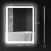 HOMCOM Vonios veidrodis, 60 x 80 cm LED veidrodis su jutikliniu jungikliu, atminties funkcija, sieninis veidrodis nuo rasojimo, šviesos veidrodis su 3 šviesos spalvomis, sidabrinis