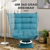 HOMCOM Grindų kėdė Reguliuojama grindų sofa pasukama Meditacijos kėdė Atsipalaidavimo fotelis Tinginė sofa Svetainė Biuras Mėlyna