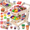 Jokomisiada 2-in-1 Kids’ Shopping Cart with Interactive Planšetė, Baskets and Play Food ZA6346