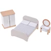 Jokomisiada 28-Piece Wooden Dollhouse Furniture Set – Kitchen, Living Room, Bedroom and Bathroom ZA660