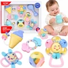 Jokomisiada 2in1 rattle and teether - large set of 8 pcs. PASTEL for toddlers ZA6627