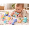 Jokomisiada 2in1 rattle and teether - large set of 8 pcs. PASTEL for toddlers ZA6627