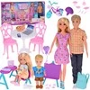 Jokomisiada Anlily Large set DOLL FAMILY Kitchen and furniture + school and work ZA5699