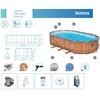 Bestway karkasinis baseinas 610x366x122 lenta 10in1 pompa kopėčios + LED 56719