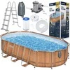 Bestway karkasinis baseinas 610x366x122 lenta 10in1 pompa kopėčios + LED 56719