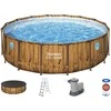 Bestway Karkasinis baseinas Medinis 488x122 Langai Siurblio Kopėčių Uždangalas 56725