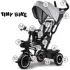 Tiny Bike Vaikiškas dviratukas trójkołowy mažylis dviratis 3w1 su daszkiem obracany