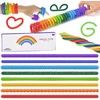 Jokomisiada Colourful Silicone Sensory Sticks Anti-Stress Fidget Toy, 8 Pieces A6424