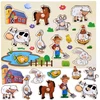 Dėlionė Jokomisiada Wooden puzzle FARMA puzzle with handles - 10 pieces ZA6416