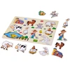 Dėlionė Jokomisiada Wooden puzzle FARMA puzzle with handles - 10 pieces ZA6416