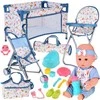 Jokomisiada Deluxe Baby Doll Set Stroller Cradle High Chair Accessories 16 pcs ZA5917