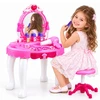Jokomisiada Dressing table with LED mirror and chair + hairdryer, cosmetics, jewelry ZA6594