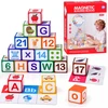 Jokomisiada EDUCATIONAL magnetic blocks - learning to count, letters, clock 35pcs ZA6603