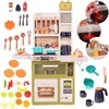 Jokomisiada Interactive kitchen Žalias light sound steam + dishes 55pcs ZA5292