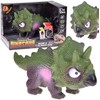 Jokomisiada Interactive Rubber Triceratops Dinosaur Figurine with Roaring Sound ZA5726