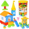 Jokomisiada LARGE plastikas blocks 94 pieces in a container with a handle + figures ZA6429