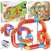 Jokomisiada MAGNETIC BLOCKS Magnetic track for trains - 135pcs DIY train ZA6330