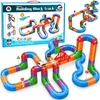 Jokomisiada Magnetic Building Blocks: Magnetic Train Track – 114-Piece DIY Train Set ZA6281