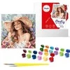 Ideyka Painting by numbers 40 x 40 cm KHO8569 Girl in a hat among flowers AP0100