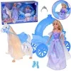 Jokomisiada Princess doll in a ball gown with a baltas horse and carriage ZA5419