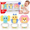 Jokomisiada Rattle and teether 2 in 1 - set of 3. Elephant, bee and lion ZA6626